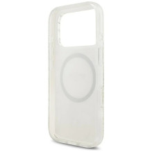 Dėklas Guess IML Flowers Allover Strap MagSafe Apple iPhone 18 Pro Max baltas