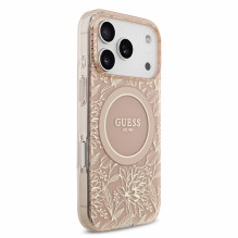 Dėklas Guess IML Flowers Allover Strap MagSafe Apple iPhone 18 Pro Max rožinis Dėklas Guess IML Flowers Allover Strap MagSafe Apple iPhone 18 Pro Max rožinis