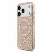 Dėklas Guess IML Flowers Allover Strap MagSafe Apple iPhone 18 Pro rožinis Dėklas Guess IML Flowers Allover Strap MagSafe Apple iPhone 18 Pro rožinis