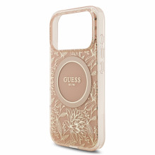 Dėklas Guess IML Flowers Allover Strap MagSafe Apple iPhone 18 Pro rožinis Dėklas Guess IML Flowers Allover Strap MagSafe Apple iPhone 18 Pro rožinis