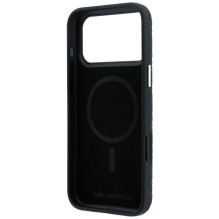 Dėklas Karl Lagerfeld PU Grained Allover Semi Wrap MagSafe Apple iPhone 18 Pro Max juodas