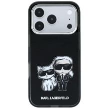 Dėklas Karl Lagerfeld PU Semi Wrap Smooth Sketch Bodies MagSafe Apple iPhone 18 Pro juodas