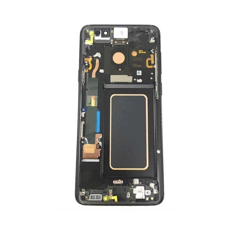 LCD screen Samsung G965F S9 Plus with touch screen and frame black original (service pack)