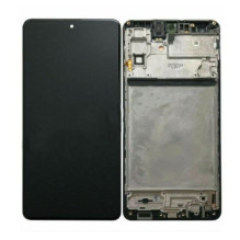 LCD screen Samsung M515 M51 2020 with touch screen and frame black original (service pack)