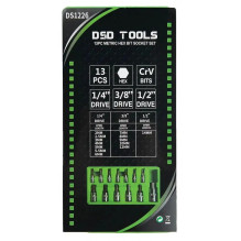 Set of 13 Hexagonal "HEX" Socket Heads-Bits DS1226 Set of 13 Hexagonal "HEX" Socket Heads-Bits DS1226