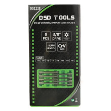 3 / 8" PAVAROS 110 MM LONG "TORX" SOCKET HEADS, 8 PCS. DS1228 3 / 8" PAVAROS 110 MM LONG "TORX" SOCKET HEADS, 8 PCS. DS1228