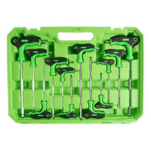 Set of 26 pcs high-quality screwdrivers and T-handle hex keys with round end and star keys DS1005 Set of 26 pcs high-quality screwdrivers and T-handle hex keys with round end and star keys DS1005