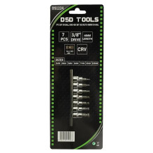 3 / 8" HEXAGONAL BALL END SOCKET SET 48 MM, WITHOUT RAIL, 7 PCS. DS1224 3 / 8" HEXAGONAL BALL END SOCKET SET 48 MM, WITHOUT RAIL, 7 PCS. DS1224