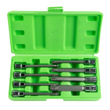 3 / 8" DRIVE 110 MM (LONG) STAR "TORX" TYPE SOCKET-DRIVER SET, 8PCS. DS1233 3 / 8" DRIVE 110 MM (LONG) STAR "TORX" TYPE SOCKET-DRIVER SET, 8PCS. DS1233