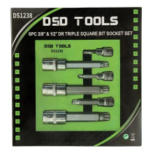 3 / 8" IR 1 / 2" Double Hex (XZN) Socket Bit Set, 6pcs. DS1238 3 / 8" IR 1 / 2" Double Hex (XZN) Socket Bit Set, 6pcs. DS1238
