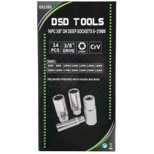14 VNT. 3 / 8" GILIŲJŲ GALVUČIŲ RINKINYS 8-21mm DS1300