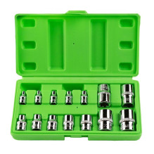 14 PCS. E-STAR SHAPED SOCKET SET 1 / 4", 3 / 8", 1 / 2" DS1312 14 PCS. E-STAR SHAPED SOCKET SET 1 / 4", 3 / 8", 1 / 2" DS1312