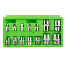 14 PCS. E-STAR SHAPED SOCKET SET 1 / 4", 3 / 8", 1 / 2" DS1312 14 PCS. E-STAR SHAPED SOCKET SET 1 / 4", 3 / 8", 1 / 2" DS1312