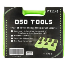 1" COLIO METRIC AND SAE IMPACT SOCKET SET FOR TRUCKS 7PCS. DS1145