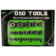 19 VNT. 1 / 2" JUNGTIES "GEAR LOCK" GALVUTĖS 8-32 MM DS1316 19 VNT. 1 / 2" JUNGTIES "GEAR LOCK" GALVUTĖS 8-32 MM DS1316