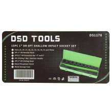 1" PAVAROS 6-POINT DEEP IMPACT SOCKET SET, 15 PCS DS1178