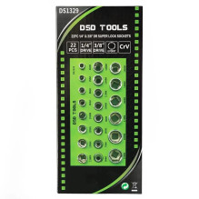 22 pcs. 1 / 4" and 3 / 8" SUPER LOCK SOCKETS DS1329 22 pcs. 1 / 4" and 3 / 8" SUPER LOCK SOCKETS DS1329