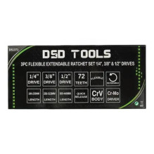 3 VNT. LANKSČIŲ TELESKOPINIŲ TERKŠLIŲ RINKINYS 1 / 4″, 3 / 8″ IR 1 / 2″ DS1371