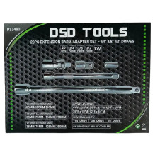 20 PCS Extension Bars and Adapters Set - 1 / 4", 3 / 8", 1 / 2" DS1480 20 PCS Extension Bars and Adapters Set - 1 / 4", 3 / 8", 1 / 2" DS1480