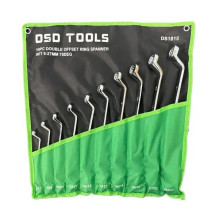 10 pcs. Double curved ring spanner set 6-27 mm 75° DS1815 10 pcs. Double curved ring spanner set 6-27 mm 75° DS1815