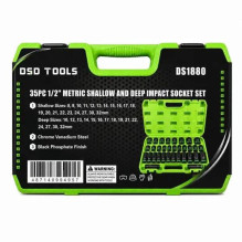 35-piece 1 / 2″ drive 6-point metric short and long impact socket set DS1880