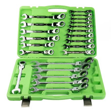 22 pcs. Metric flexible ratchet combination wrench set DS1060