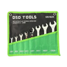 8-PIECE EXTRA FLAT DOUBLE OPEN-END WRENCH SET 6 - 23 mm DS1820 8-PIECE EXTRA FLAT DOUBLE OPEN-END WRENCH SET 6 - 23 mm DS1820