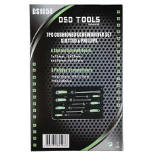 7 pcs. Screwdriver set with soft handles (flat and Phillips) DS1054 7 pcs. Screwdriver set with soft handles (flat and Phillips) DS1054