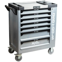 7-drawer tool trolley-cabinet with tools, gray DS1021
