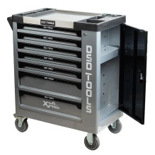 7-drawer tool trolley-cabinet with tools, gray DS1021