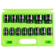 1 / 2" PAVAROS 6 PIECE SHALLOW HEX IMPACT SOCKET SET, METRIC, 14 PCS. DS1115