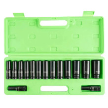 1 / 2" LONG IMPACT SOCKET SET 10-24 MM, 15 PCS. DS1172 1 / 2" LONG IMPACT SOCKET SET 10-24 MM, 15 PCS. DS1172