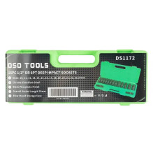 1 / 2" LONG IMPACT SOCKET SET 10-24 MM, 15 PCS. DS1172 1 / 2" LONG IMPACT SOCKET SET 10-24 MM, 15 PCS. DS1172