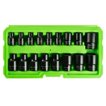 3 / 8" 1 / 2" E-STAR Gear Socket Set, 17 pcs. DS1175 3 / 8" 1 / 2" E-STAR Gear Socket Set, 17 pcs. DS1175