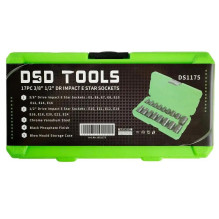 3 / 8" 1 / 2" E-STAR Gear Socket Set, 17 pcs. DS1175 3 / 8" 1 / 2" E-STAR Gear Socket Set, 17 pcs. DS1175