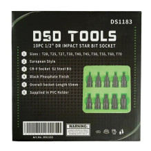 1 / 2" STAR-shaped socket wrench bits, 10 pcs. DS1183