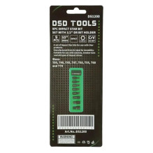 1 / 2" Socket wrench "TORX" star bit set with 1 / 2" holder for bits 9 pcs. DS1200 1 / 2" Socket wrench "TORX" star bit set with 1 / 2" holder for bits 9 pcs. DS1200