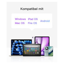 „inateck“ klaviatūra, planšetė, QWERTZ, pilka „inateck“ klaviatūra, planšetė, QWERTZ, pilka