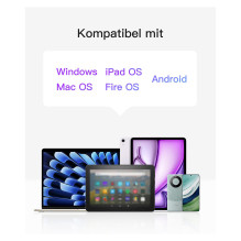 „inateck“ klaviatūra, planšetė, QWERTZ, pilka „inateck“ klaviatūra, planšetė, QWERTZ, pilka