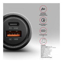 AXAGON PWC-PQ48 Auto Ladegerät, USB-C mit Powe Delivery 3, USB-A mit Quick Charge 4+ - schwarz AXAGON PWC-PQ48 Auto Ladegerät, USB-C mit Powe Delivery 3, USB-A mit Quick Charge 4+ - schwarz