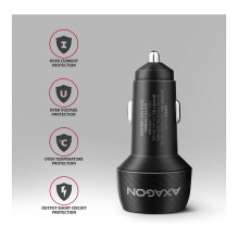 AXAGON PWC-PQ48 Auto Ladegerät, USB-C mit Powe Delivery 3, USB-A mit Quick Charge 4+ - schwarz AXAGON PWC-PQ48 Auto Ladegerät, USB-C mit Powe Delivery 3, USB-A mit Quick Charge 4+ - schwarz