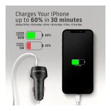 AXAGON PWC-PQ48 Auto Ladegerät, USB-C mit Powe Delivery 3, USB-A mit Quick Charge 4+ - schwarz AXAGON PWC-PQ48 Auto Ladegerät, USB-C mit Powe Delivery 3, USB-A mit Quick Charge 4+ - schwarz