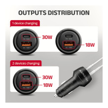 AXAGON PWC-PQ48 Auto Ladegerät, USB-C mit Powe Delivery 3, USB-A mit Quick Charge 4+ - schwarz AXAGON PWC-PQ48 Auto Ladegerät, USB-C mit Powe Delivery 3, USB-A mit Quick Charge 4+ - schwarz