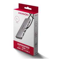 AXAGON HMC-5H USB-C 3.2 Gen 1 hub, 3x USB-A, 4K HDMI, PD 100W - Silber