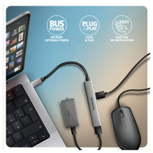 AXAGON HUE-STC USB-Hub - 3x USB-A, 1x USB-C, 12cm USB-C-Kabel
