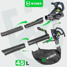 Electric leaf blower 3000 W with shredder 15:1 W43422 WUBER Electric leaf blower 3000 W with shredder 15:1 W43422 WUBER