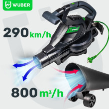 Electric leaf blower 3000 W with shredder 15:1 W43422 WUBER Electric leaf blower 3000 W with shredder 15:1 W43422 WUBER