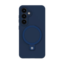 „Evelatus“ „Samsung Galaxy S24 Premium Magsafe“ su stovu minkštas silikoninis dėklas, tamsiai mėlynas