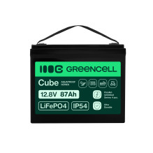 Greencell CUBE LiFePO4 Battery 87Ah 12.8V 1113.6Wh Lithium-Iron-Phosphate for Camper, Cleaning Devices, Camping
