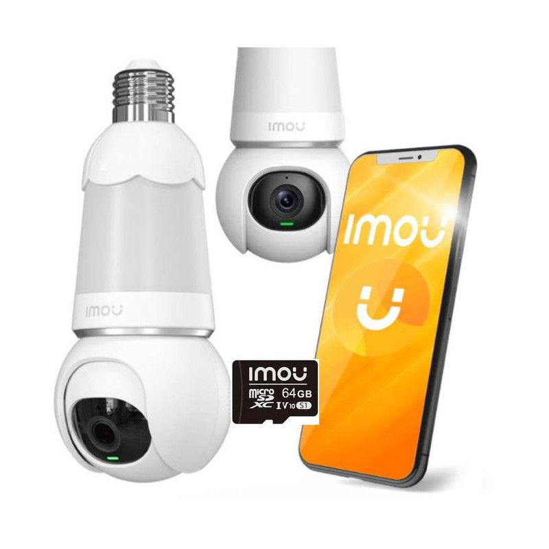 IP kamera Imou Bulb Cam 5MP su 64GB atminties kortele